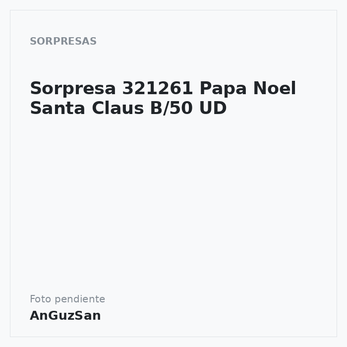 Sorpresa 321261 Papa Noel Santa Claus B/50 UD · Dekora