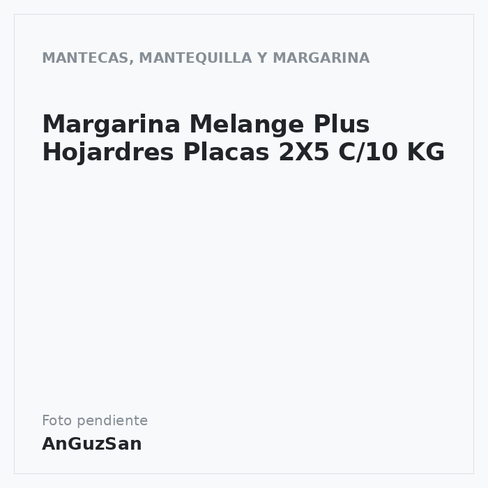Margarina Melange Plus Hojardres Placas 2X5 C/10 KG · 10 unidades · Martini