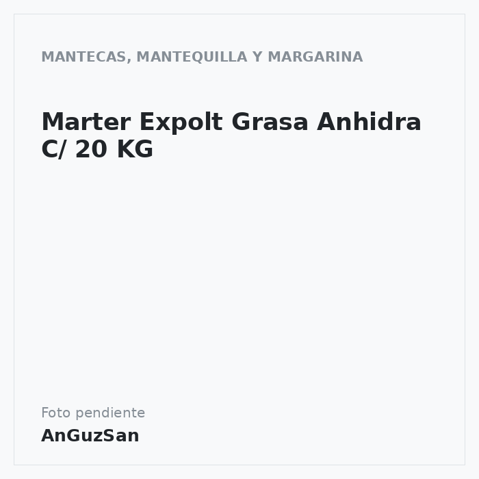 Marter Expolt Grasa Anhidra C/ 20 KG · 20 unidades · Master M