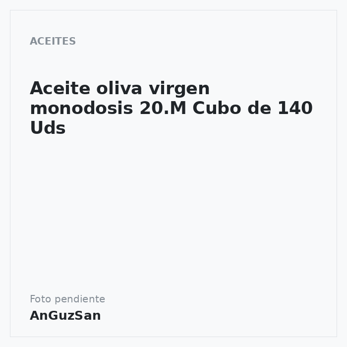 Aceite oliva virgen monodosis 20.M Cubo de 140 Uds · Aceman