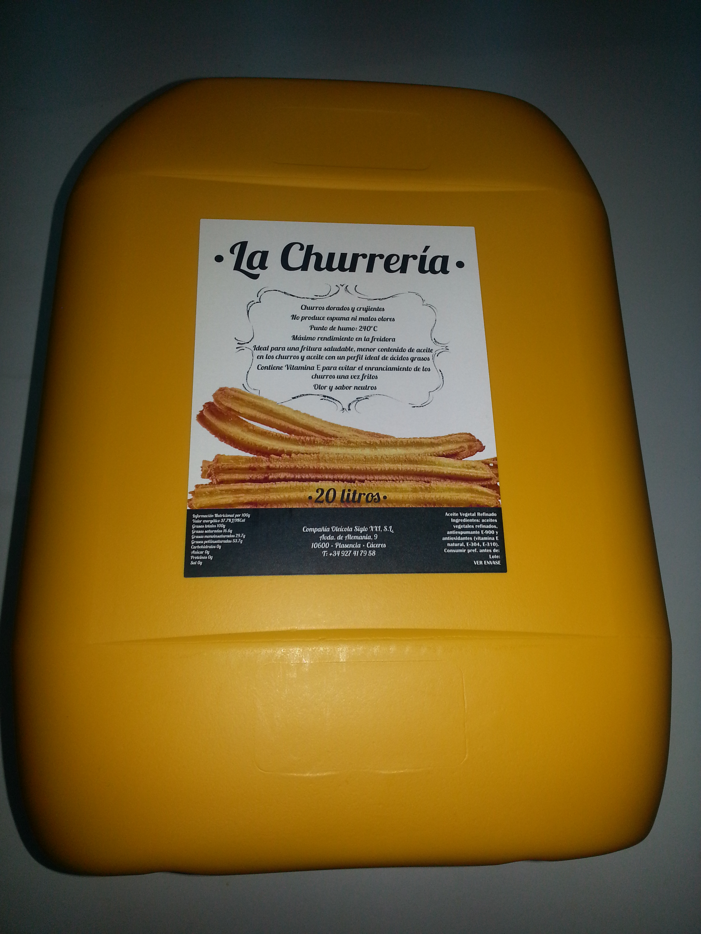 Aceite La Churreria Garrafa 20 L · 20 unidades · Chef